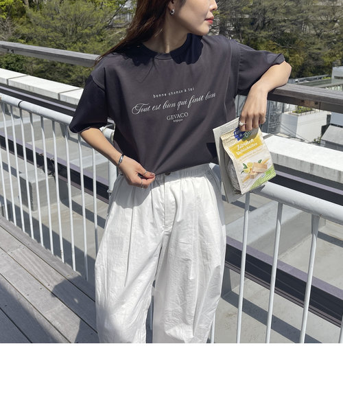 【GEVACO/ゲバコ】バックスリットフロントプリントTシャツ