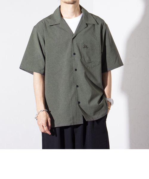 【GLOSTER/グロスター】フレンチブルドッグ刺繍 COOLMAX オープンカラーシャツ