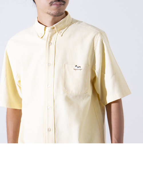 【GLOSTER/グロスター】フレンチブルドッグ刺繍 ボタンダウン 半袖シャツ