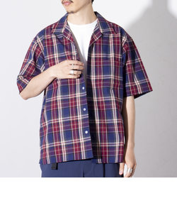 【GLOSTER/グロスター】マドラスチェック オープンカラー 半袖シャツ