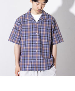 【GLOSTER/グロスター】マドラスチェック オープンカラー 半袖シャツ