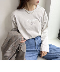 箔プリントシルケットロンTシャツ