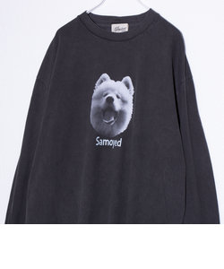 【GLOSTER/グロスター】DOG&CAT 犬猫プリント ピグメント プリントロンT 長袖Tシャツ