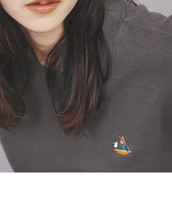 【WEB限定】ほっこりかわいいベア刺繍の新作。USAコットン裏毛リラックスベア刺繍スウェット