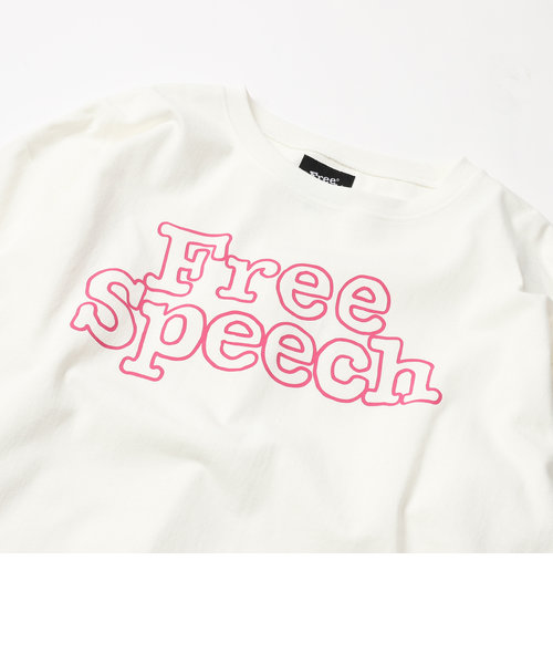 FreeSpeech(フリースピーチ)クルーネックロゴプリントロングスリーブT