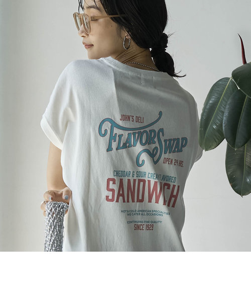 USAコットンサインペイントロゴTシャツ