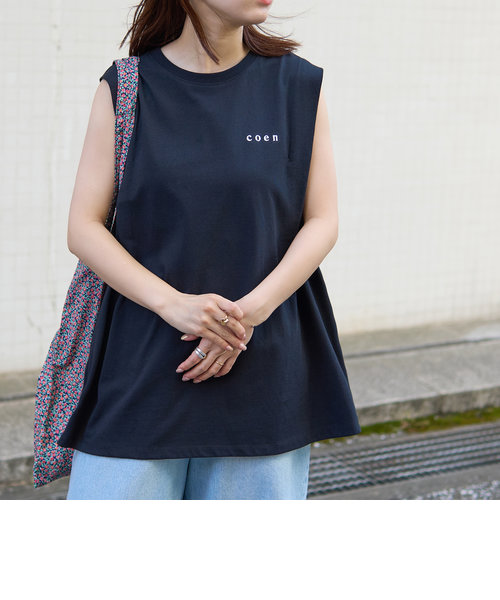 【WEB限定】コーエンロゴ刺繍タックノースリーブTシャツ