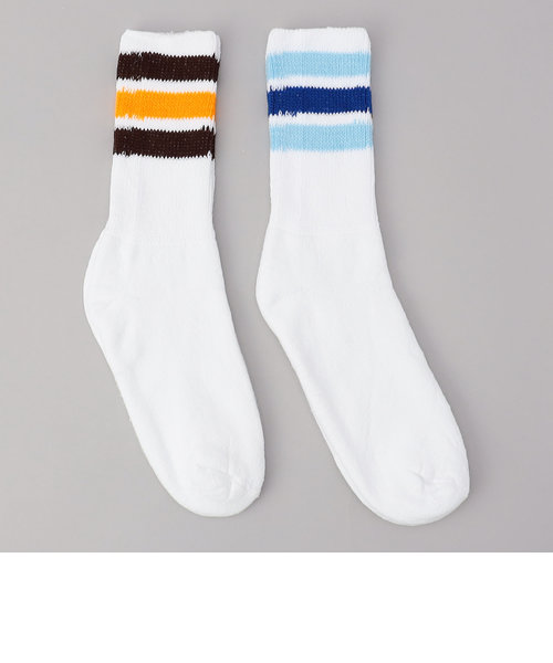 【お得な２足セット】Railroad sock　ラインクルーソックス