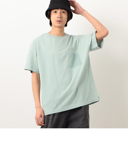 バックロゴプリント 布帛切替 半袖Ｔシャツ