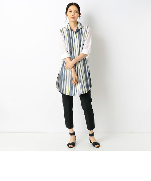 よろけマルチストライプ柄羽織りロングシャツ | Gabardine K.T（キ゛ャバジンK．T）の通販 - &mall