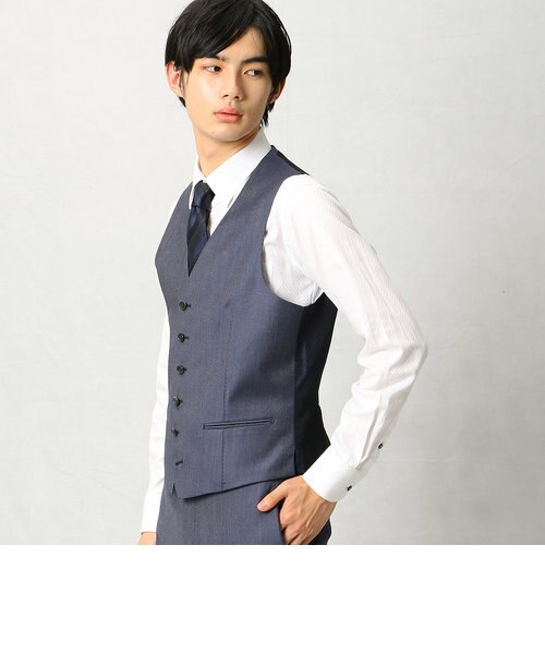 通販 COMME CA MENスーツ ジャケット シャンブレーツイル セットアップ