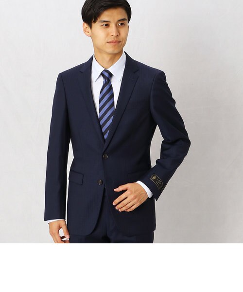 物品 コムサメン スーツ ウール×ポリエステルピンストライプS2BスーツL