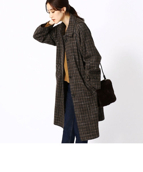 尾州》クラシック ツイードチェック ステンカラーコート | COMME CA