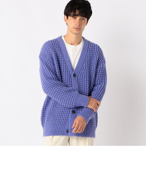 ワッフル編み Ｖネックカーディガン