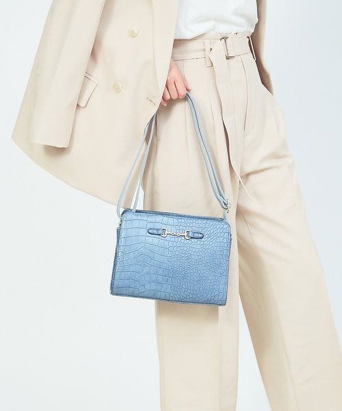 Mieux Un クロコ風型押しショルダーバッグ Rouge Vif La Cle ルージュ ヴィフ ラクレ の通販 Mall