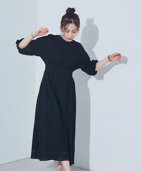 Web 一部店舗限定 パンチングレースバックスリットワンピース 予約 Rouge Vif La Cle ルージュ ヴィフ ラクレ の通販 Mall