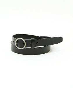 OILED LEATHER BLACK NARROW BELT