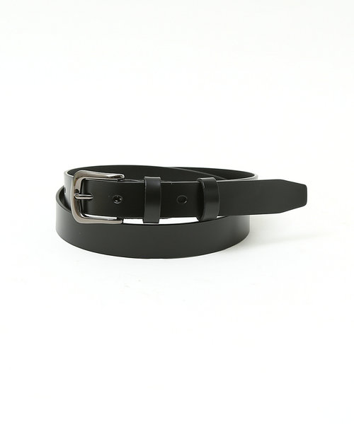 OILED LEATHER BLACK NARROW BELT