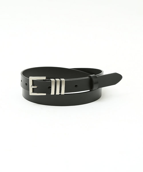 OILED LEATHER BLACK NARROW BELT