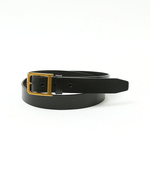 OILED LEATHER BLACK NARROW BELT