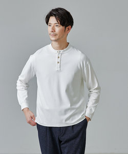 【ヘンリーネック】ポンチ 長袖 Ｔシャツ