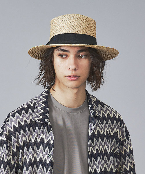 【RUBEN/ルーベン】NATURAL BOWTER HAT/カンカン帽