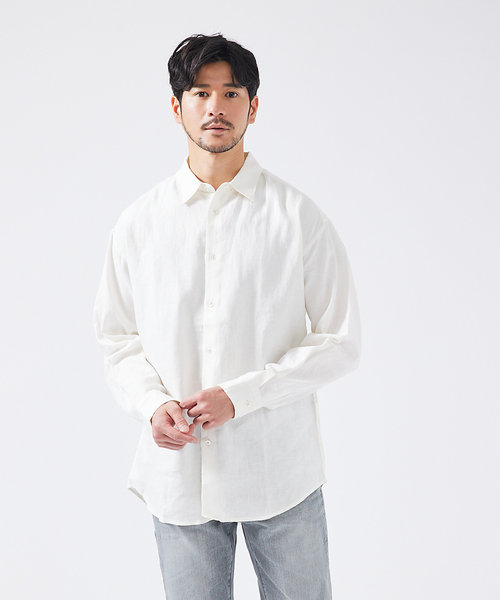 【LUXE Linen Solaro】長袖 リネンシャツ【予約】