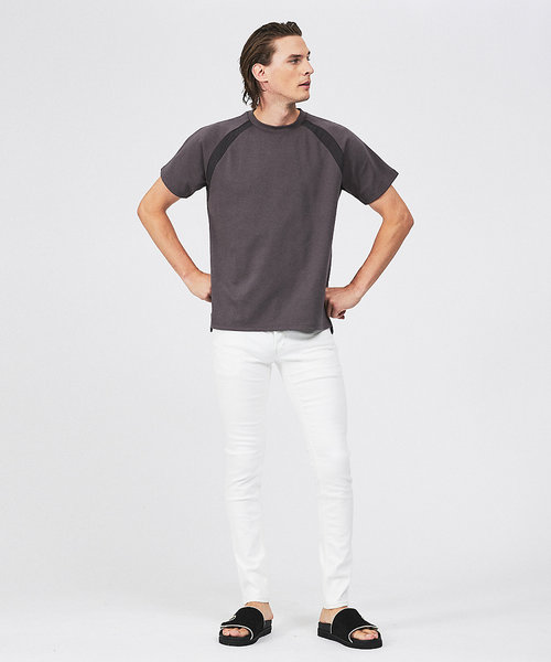 異素材ラグライン 半袖Tシャツ | 5351POUR LES HOMMES（ゴーサンゴー