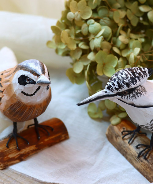 野鳥の会】木彫りホオジロ | salut!（サリュ）の通販 - &mall