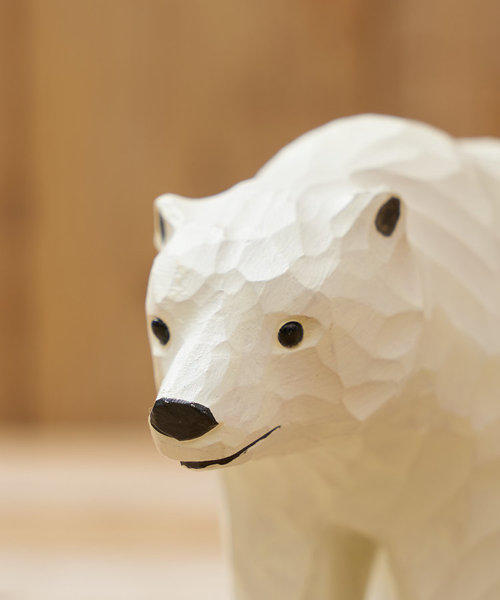 木彫り熊 白熊 北極熊 - インテリア小物