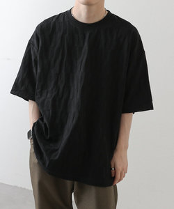 5分袖ジャガードTシャツ / オーバーサイズ 