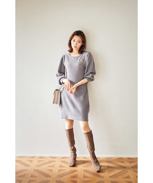 フラワービジューニットワンピース Jill By Jill Stuart ジルバイジルスチュアート の通販 Mall