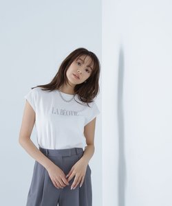 フレンチスリーブカラーロゴTシャツ