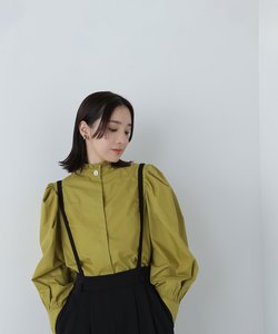 スタンドネックビジューボタンブラウス　24AW