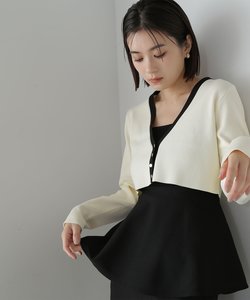 ペプラムニットビスチェ＆ショートカーディガン　24AW