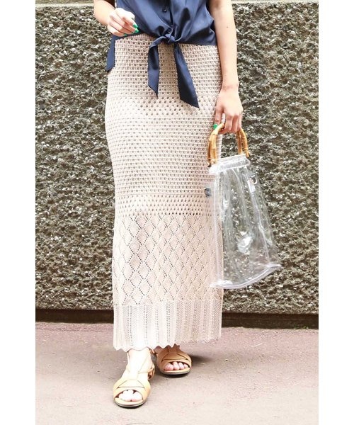 透かし編みニットスカート Free S Mart フリーズマート の通販 Mall