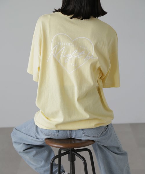 バックハートプリントビッグTシャツ