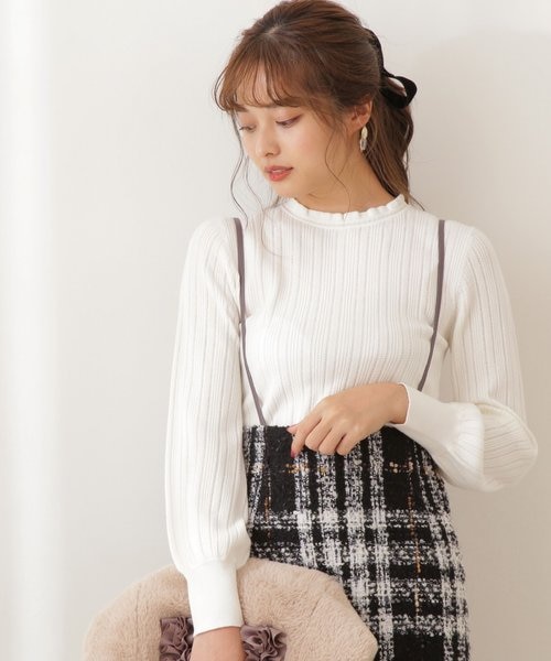 美人百花11月号掲載商品 アイレットフリルハイネックニット Proportion Body Dressing プロポーションボディドレッシング の通販 Mall