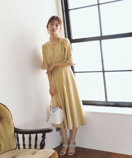 フレアスリーブタックワンピース | PROPORTION BODY DRESSING 