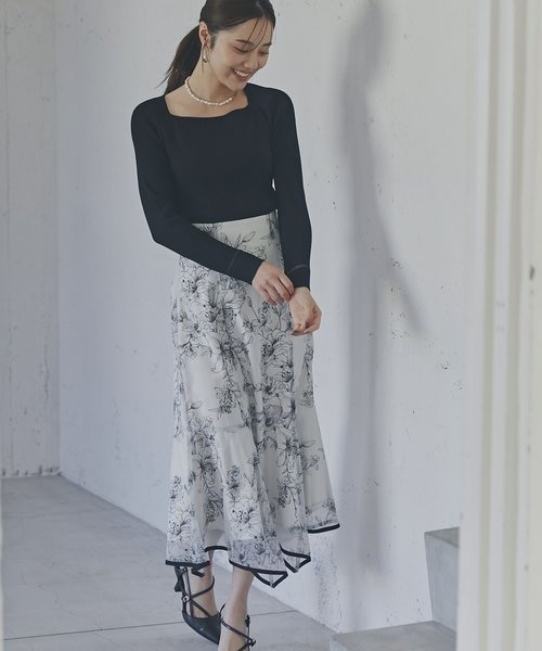 シアーフラワーイレヘムマーメイドスカート 24SS | PROPORTION  