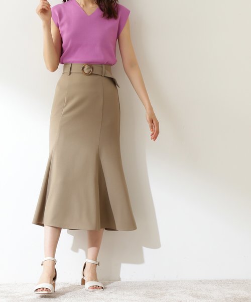 HOT品質保証N. Natural Beauty Basic ベッコウバックルタイトスカート ひざ丈スカート