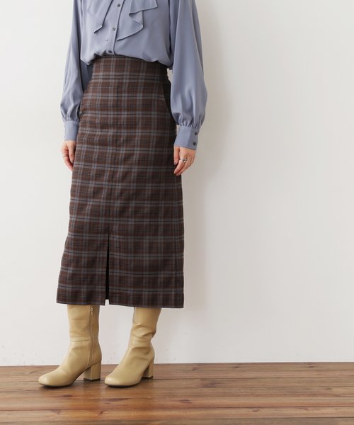 チェックロングタイトスカート《S Size Line》 | N. NATURAL BEAUTY