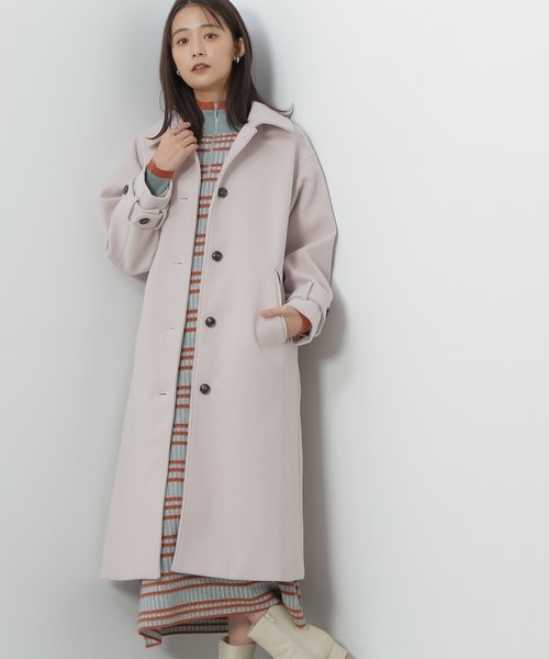袖ベルトステンカラーロングコート《S Size Line》 | N. NATURAL 