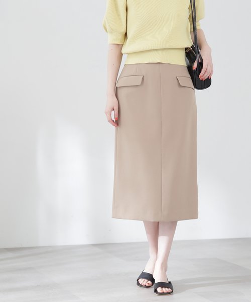 フラップポケットハイウエストタイトスカート《S Size Line》 | N