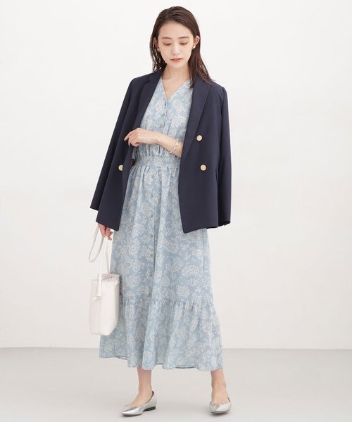 バイカラーフラワーワンピース 半袖 Nano Universe ナノ ユニバース の通販 Mall