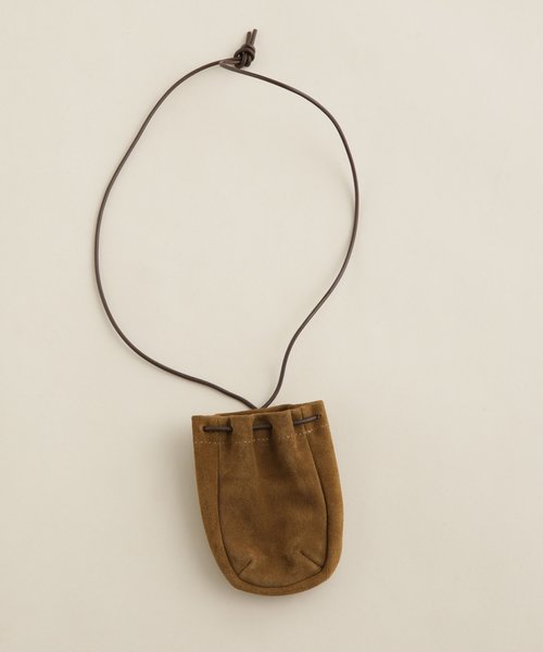 DRAWSTRING POUCH  COW SUEDE