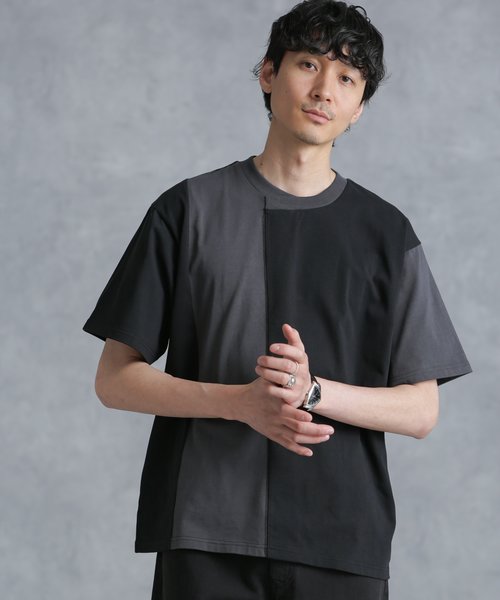 デザイン切替クルーネックTシャツ