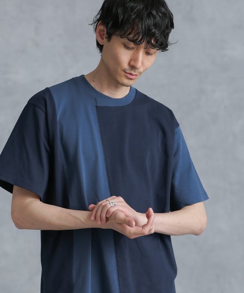 デザイン切替クルーネックTシャツ