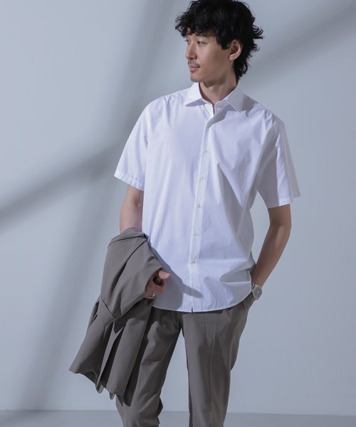 「N SHIRTS」AntiSoaked(R)汗染み防止セミワイドカラーシャツ半袖