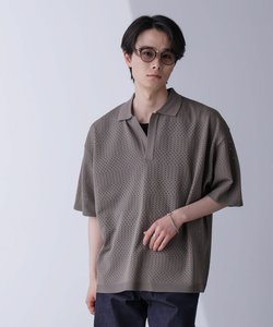 WEB限定／スキッパーテックニットポロシャツ 半袖